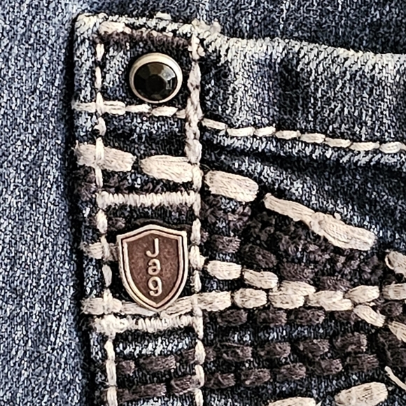 Jag Jeans Mid Rise Straight Leg Embroidered Back Pocket Jeans Size 4P - Picture 8 of 15